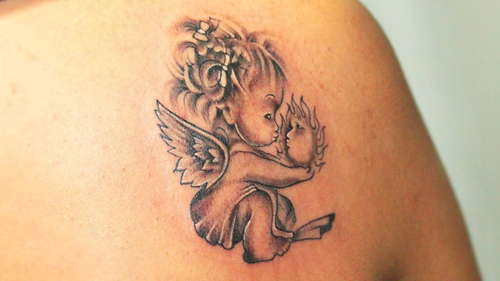 Baby Angel Tattoo Black Poison Tattoo Studio