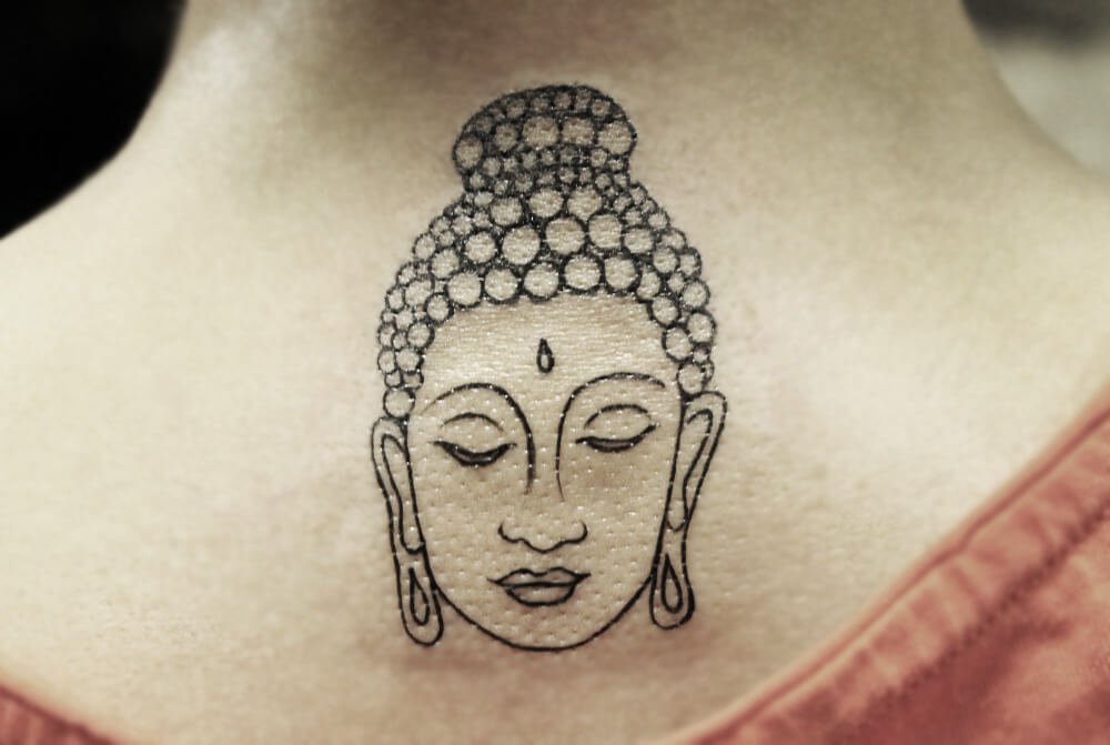 buddha face tattoo Best Tattoo Artist in India Black Poison Tattoo Studio