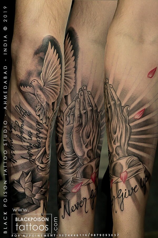 Praying Hands Tattoo Best Tattoo Studio In India Black Poison Tattoos