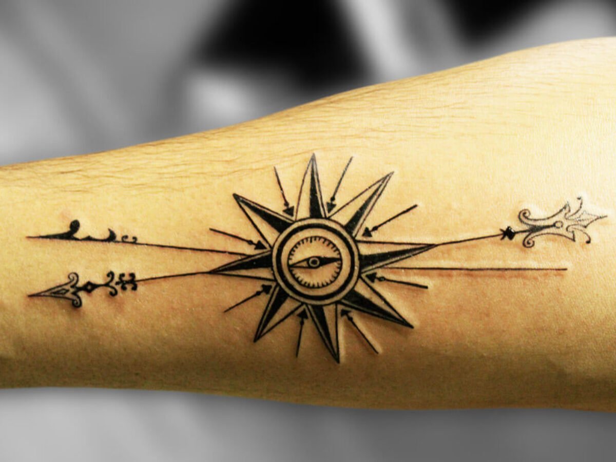Simple Arrow Compass Tattoos