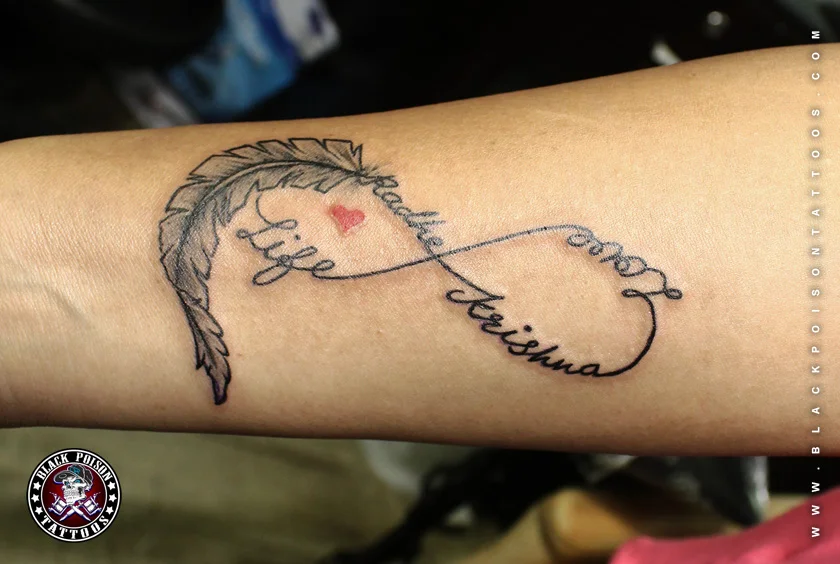 Infinity Feather Tattoo