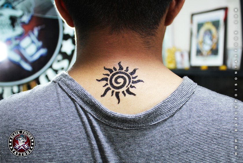Temporary Sun Tattoo - Black Poison Tattoos