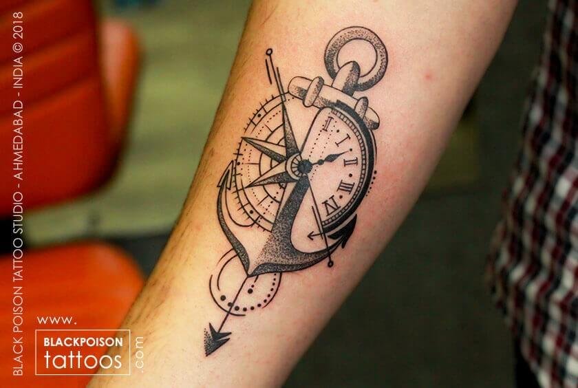 Black and white chess tattoo  Compass tattoo, Compass tattoo design,  Nautical tattoo