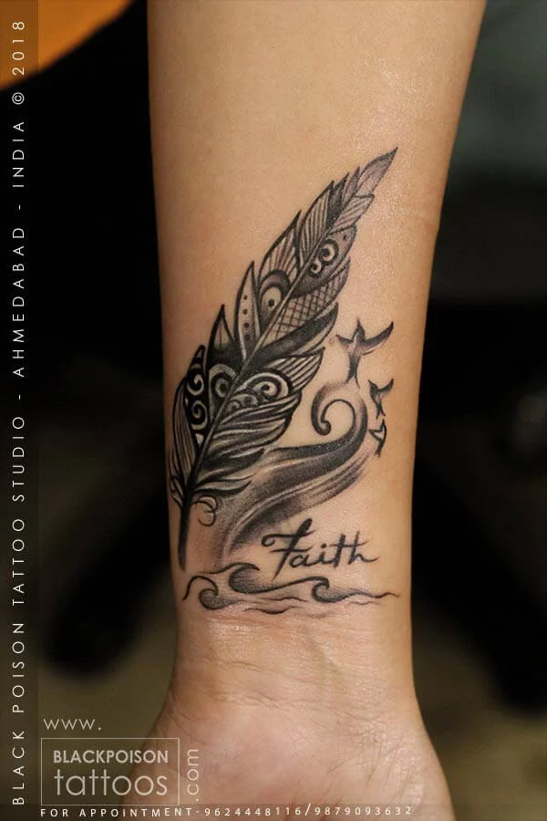 Feather Tattoo On Wrist
