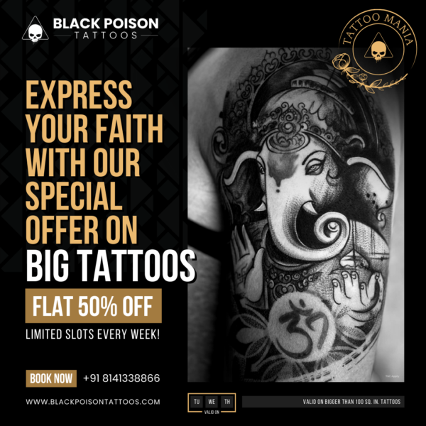 Tattoo Mania Offer - 50% OFF on Big Tattoos