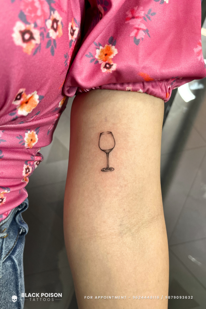 Minimal Wine Glass Tattoo