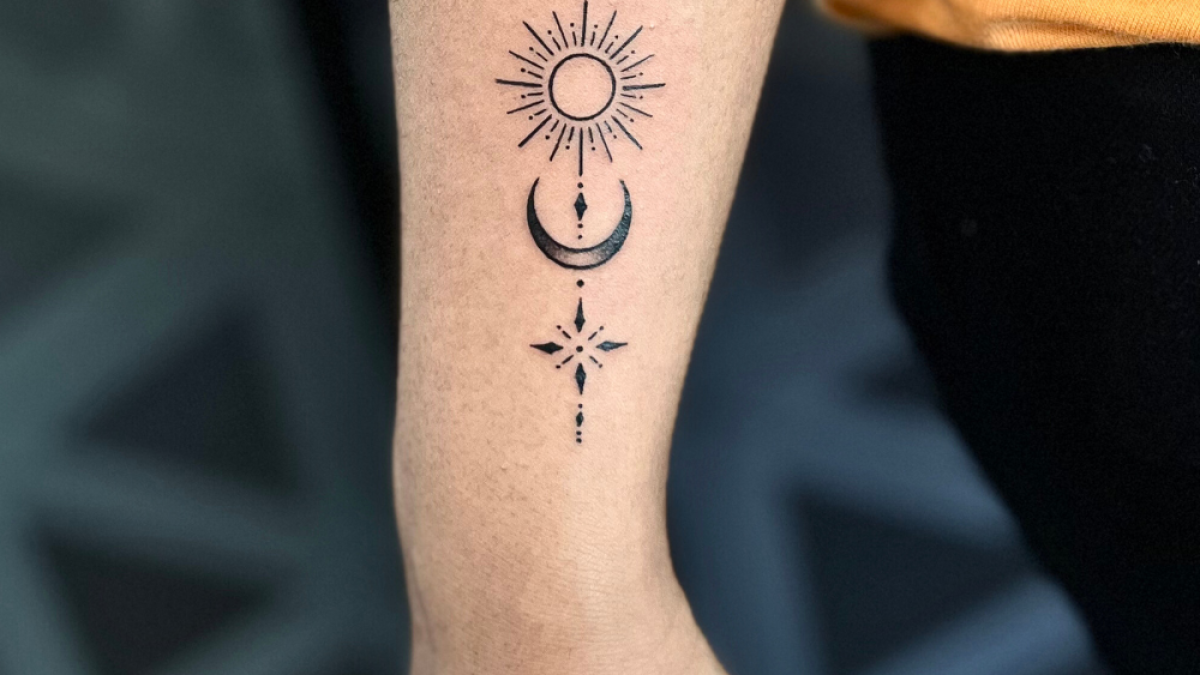 Sun tattoo forearm - Bronctattooaus.com