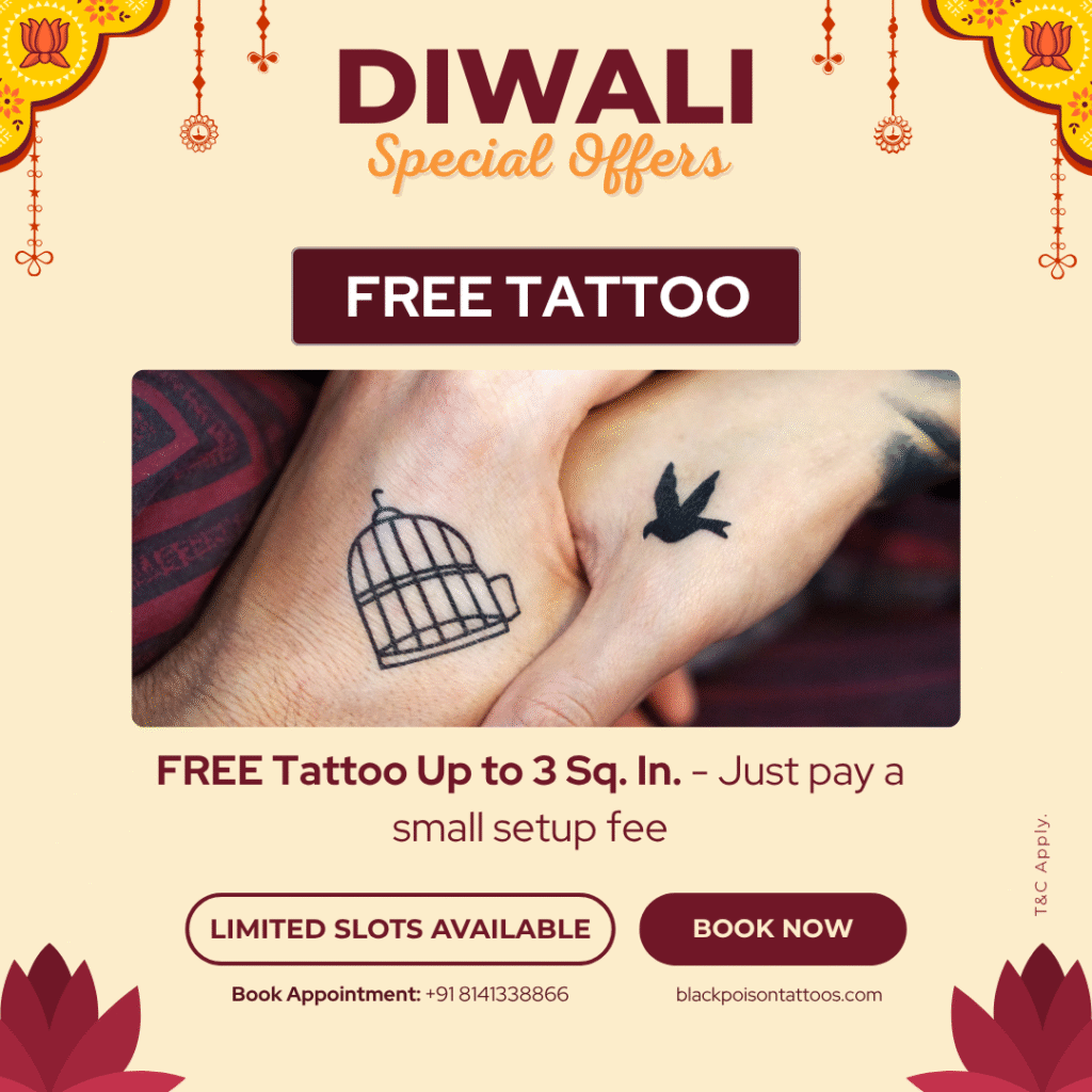 Free Tattoo Offer Diwali 2025 – Black Poison Tattoos Ahmedabad