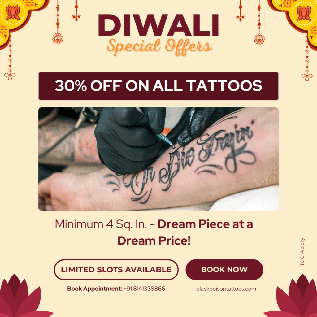 Diwali Tattoo Discount – 30% OFF on All Tattoos Ahmedabad