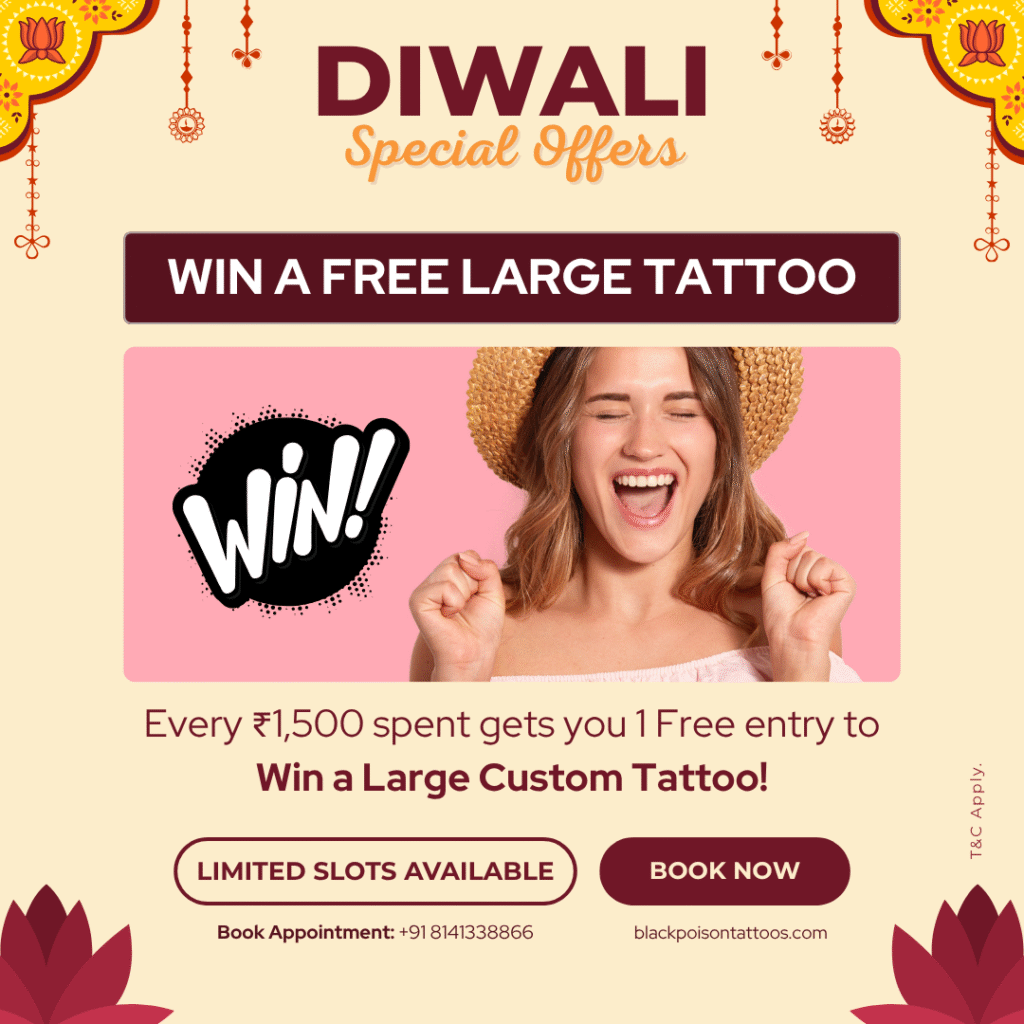 Win a Free Large Tattoo – Diwali Contest at Black Poison Tattoos Ahmedabad