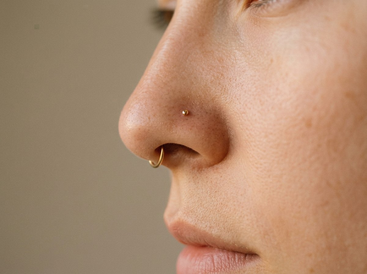Nostril and septum piercing styles at Black Poison Tattoo Studio Ahmedabad