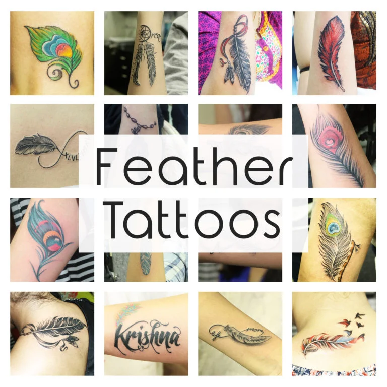Feather tattoos, designs of feather tattoos, feather tattoo ideas, feather tattoo images, feather tattoo meanings, famous feather tattoos.