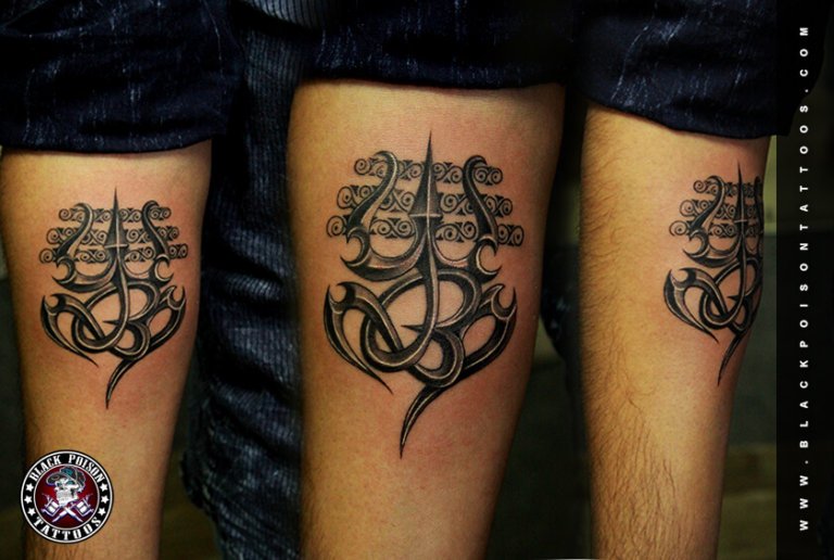 om with trishul tattoo