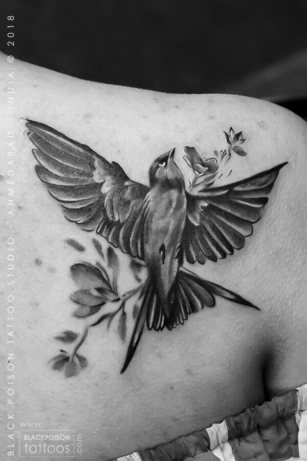 Bird Tattoo On Shoulder