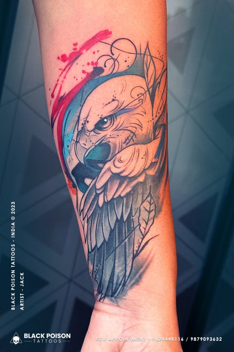 Stunning Abstract Owl Tattoos in Vibrant Colors