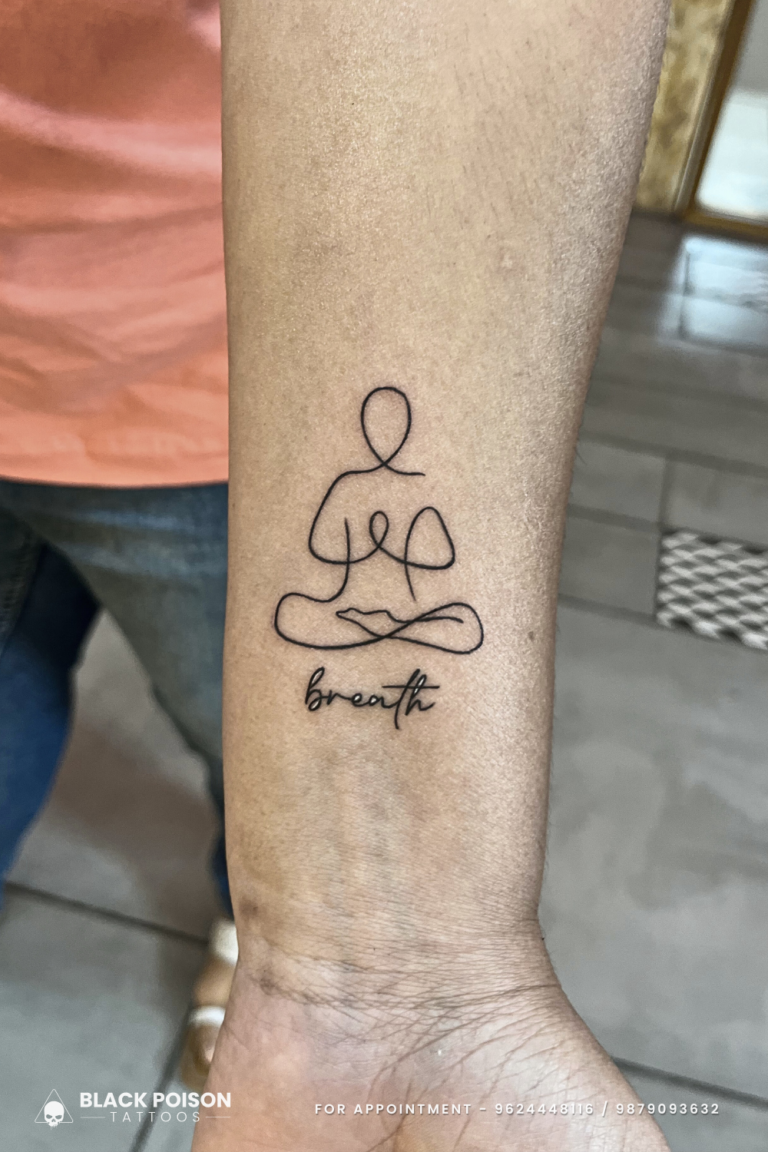 Minimalist Yoga Tattoo Breathe