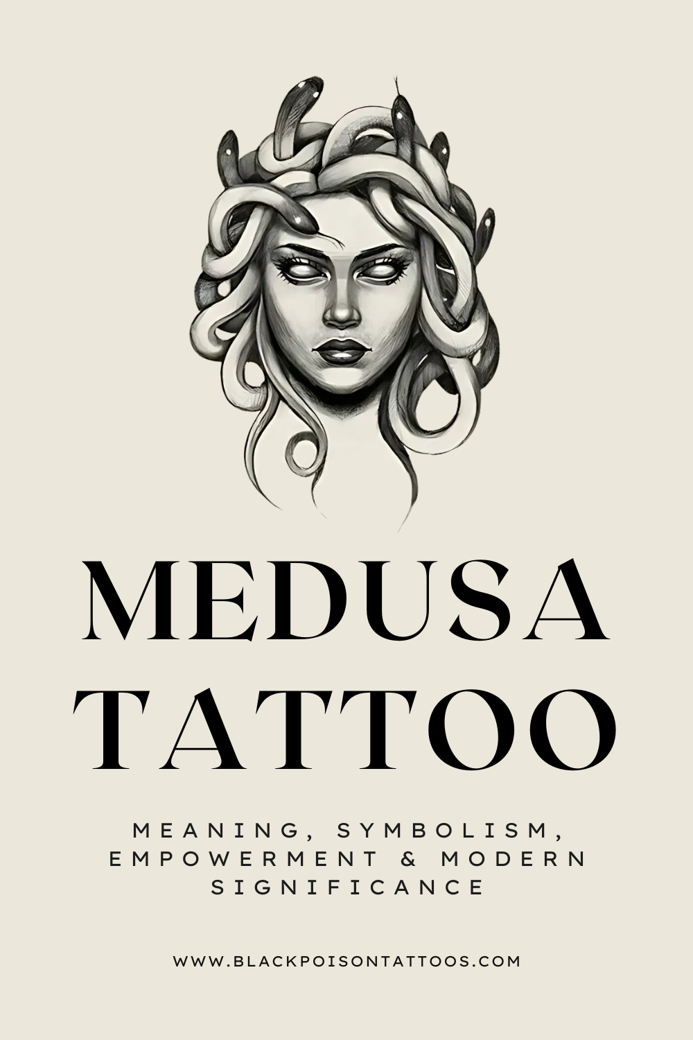 Medusa tattoo on forearm with snake hair and flowers, symbolizing strength and beauty